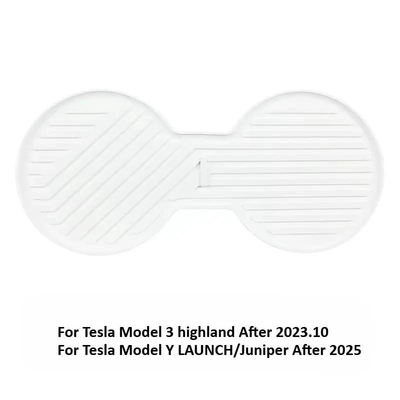 For Tesla Model Y Juniper/Model 3 Highland Central Control Water Cup Pad Silicone Drink Coaster Antiskid Cup Mat Accessories