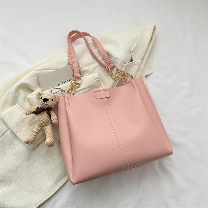 Stylish Large Capacity Tote Bag For Women In Fashionable Black White Pink Colors Ideal For College And Daily Use