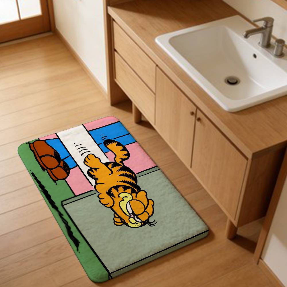 Cartoon G-Garfield Cat Room Mats Cheaper Anti-slip Modern Living Room Balcony Printed Household Carpets