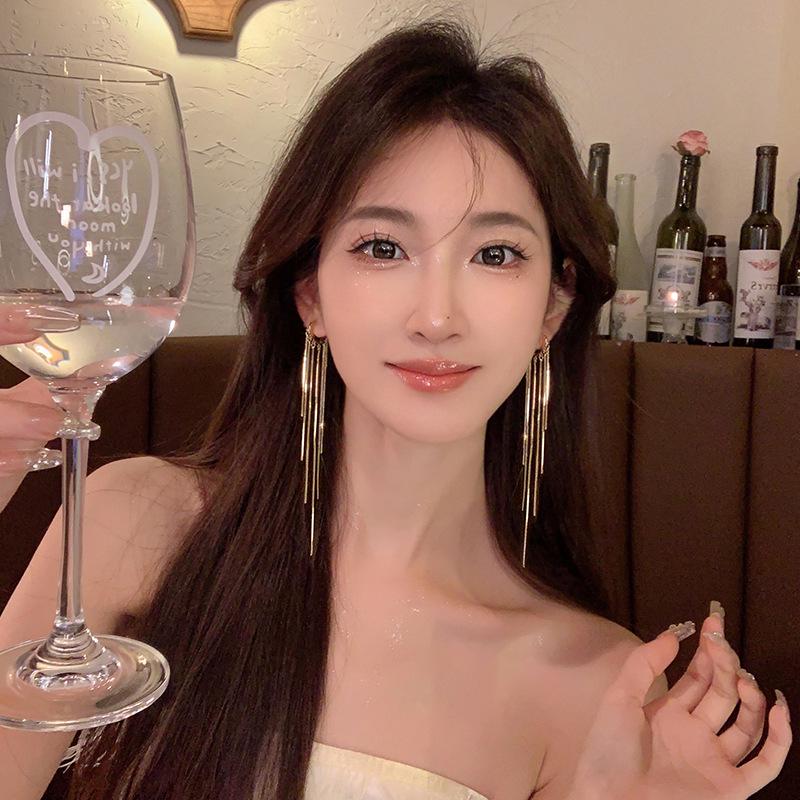 Náušnice ve stylu korejského střapce ve tvaru kapky vody - Špičkové luxusní módní náušnice