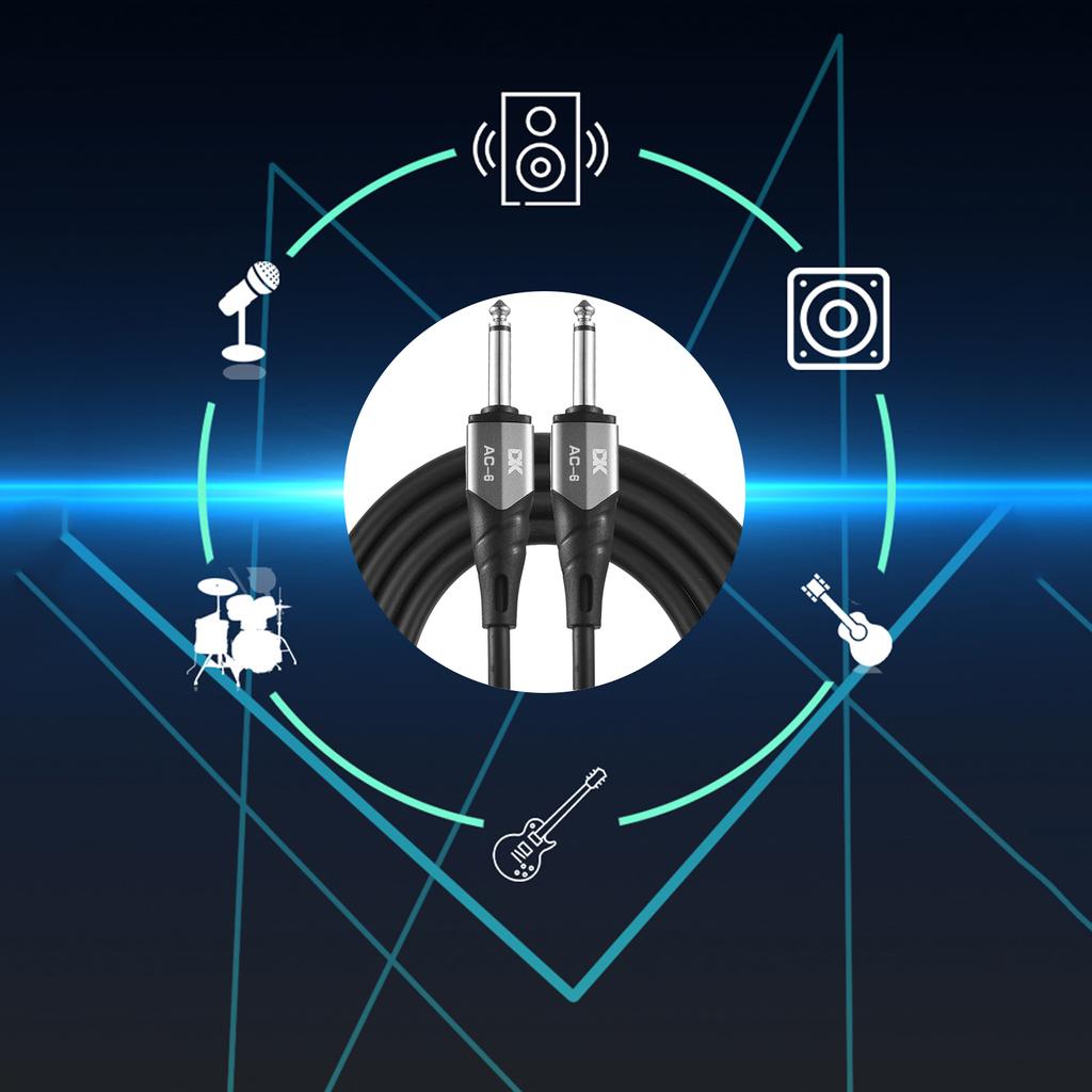 DK Gitarren-Verbindungskabel, 6,0 Meter, 20 Fuß Instrumentenkabel, Rauschunterdrückung, Audiokabel, 6,35 mm Stecker