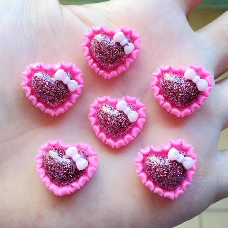 Color 20mm heart-shaped flat back hairpin accessories resin crafts rhinestone  wedding decoration