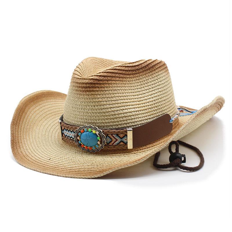 Männer und Frauen Sprühfarbe Denim Visor Sonnenhut Minderheitenstil Cowboy Strohhut Sommer Strandhut