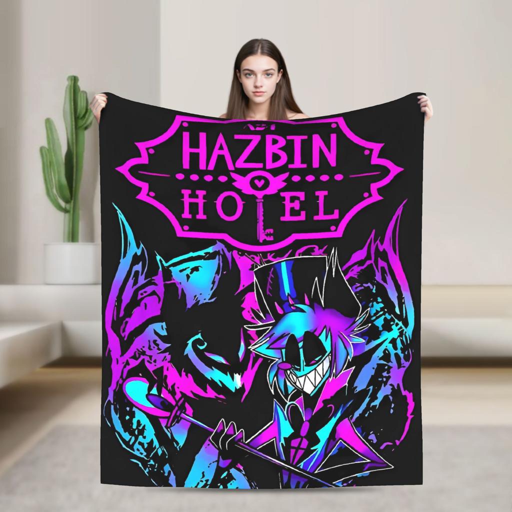 VOX H-Hazbin Hotel Alastor Game Flannel Blankets Super Soft Throw Blanket for Home Decor Office Print Bedspread Sofa Bed Cover