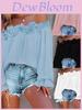 Relaxed Fit One Shoulder T Shirt With Ruffle Sleeves For Casual Wear