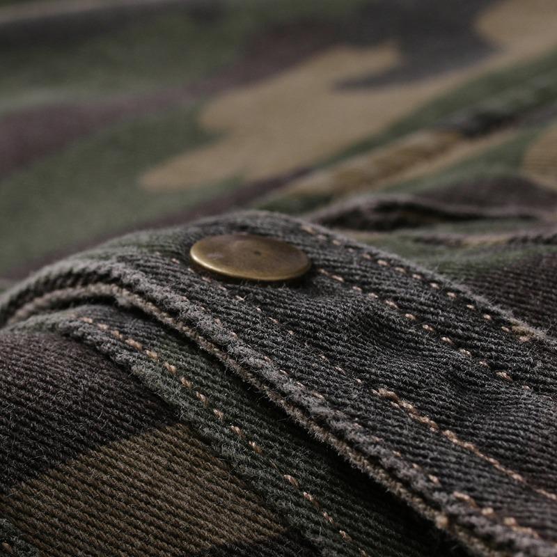Herren Casual Langarm Camouflage Hemd mit Umlegekragen
