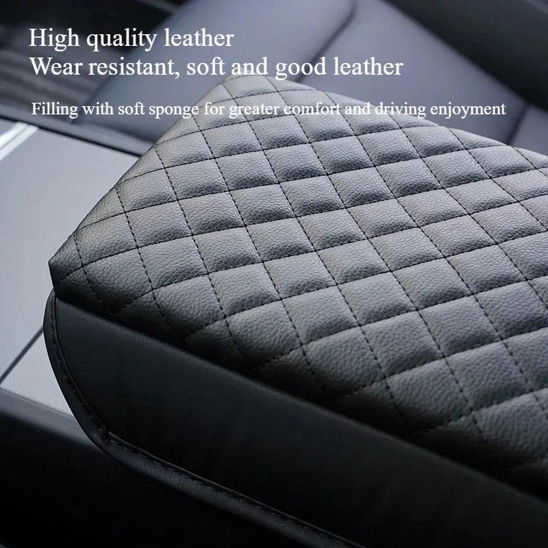 Armrest Box Cover for Tesla Model Y Juniper/Model 3+ Car Accessories 2025 Center Cushion Handrail Box Mat Microfiber Leather Pad