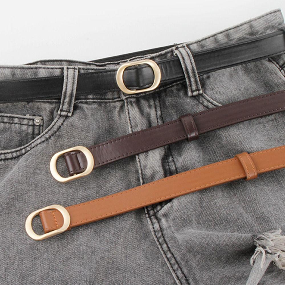 Cureaua casual din piele Design de lux Curea subțire în talie Moda cu cataramă neporoasă