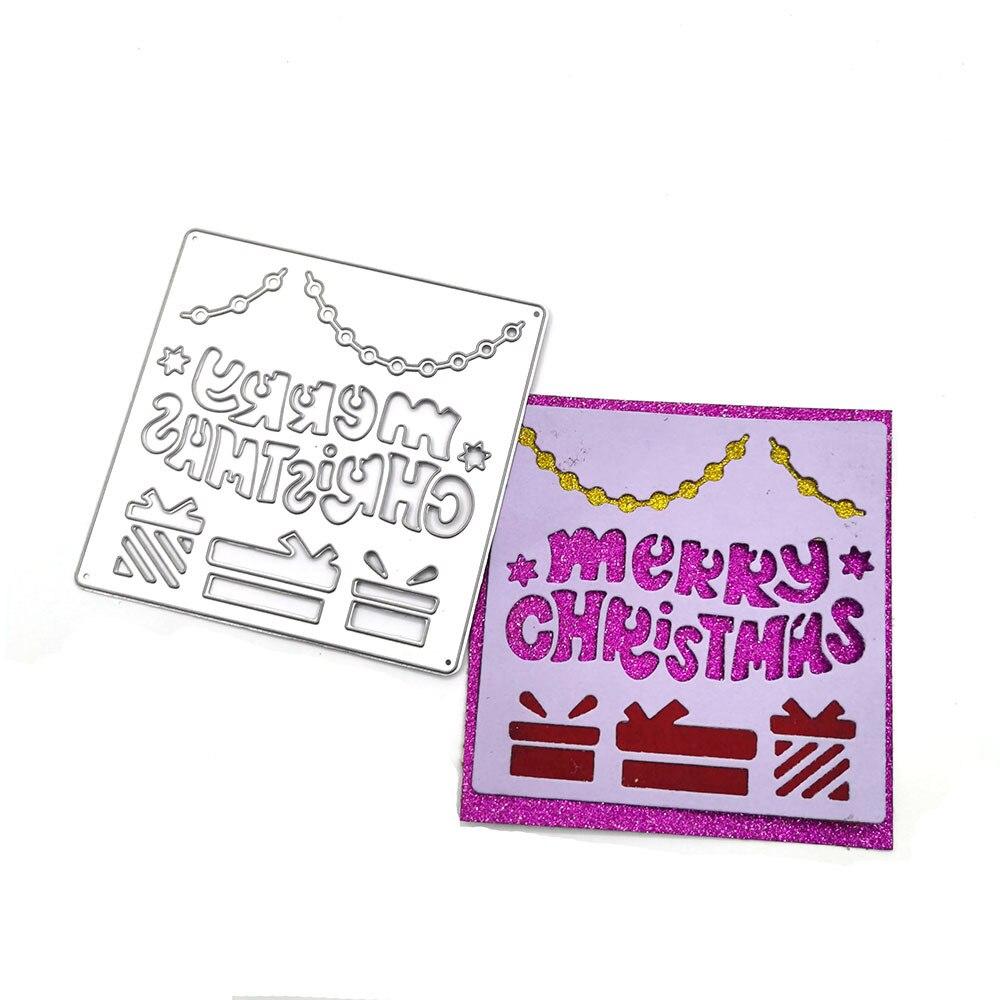 Christmas Letter Gift Box Cutting Dies Scrapbooking DIY Steel Embossing Cutting Die Template