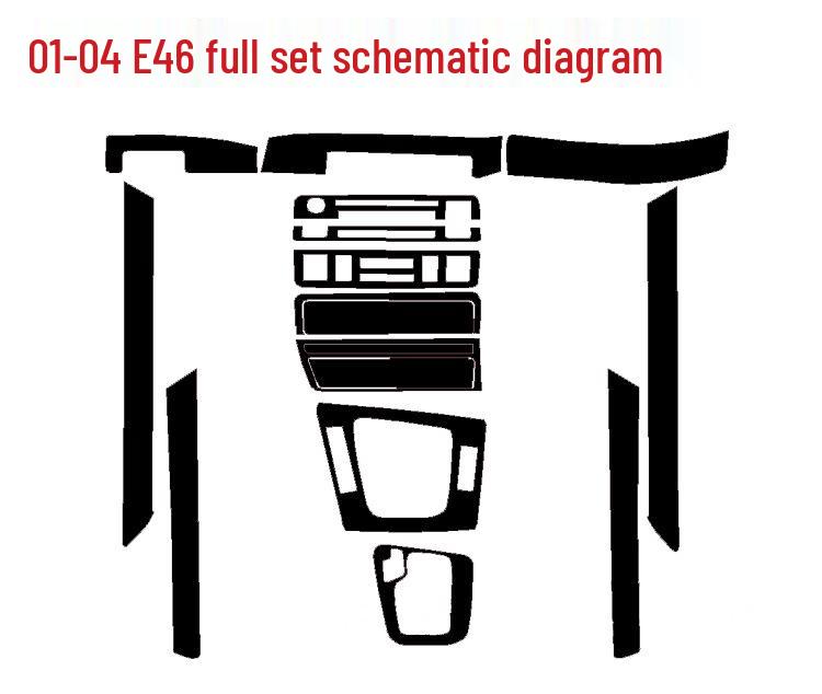 E46 3-Series Carbon Fiber Interior Console Stickers