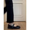 Spot soft leather~ retro black word with Mary Jane shoes women's beautiful commuter round head soft sole flat sole single shoes