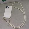 Luxury Crossbody Pearl Necklace Lanyard Transparent Case For iPhone 16 17 14 11 12 13 15 Pro Max XR X 8 7 Plus Chain Strap Cover