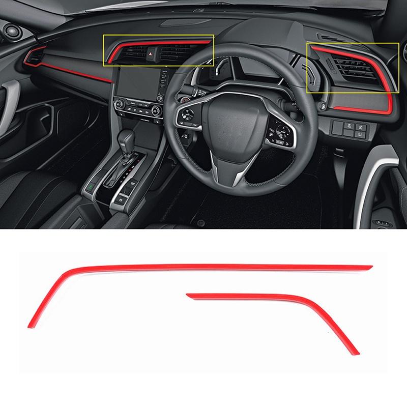 3 st för Honda Civic 10:e generationen 2016-2021 Mittkonsol Instrumentpanel Ramlist Trim Högerstyrd Vänsterstyrd
