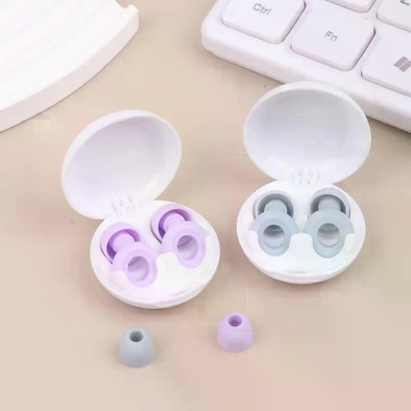 Silicone Earplugs For Sleep Insulation Dormitory Study Nap Time Noise Reduction Airplane Decompression Sleep Swimming Etc