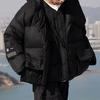 Li Ning X Jackie Chan Kung Fu Series Irregular Zipper Solid Color Hooded White Duck Down Jacket Men Jacket Black AYMR215-2