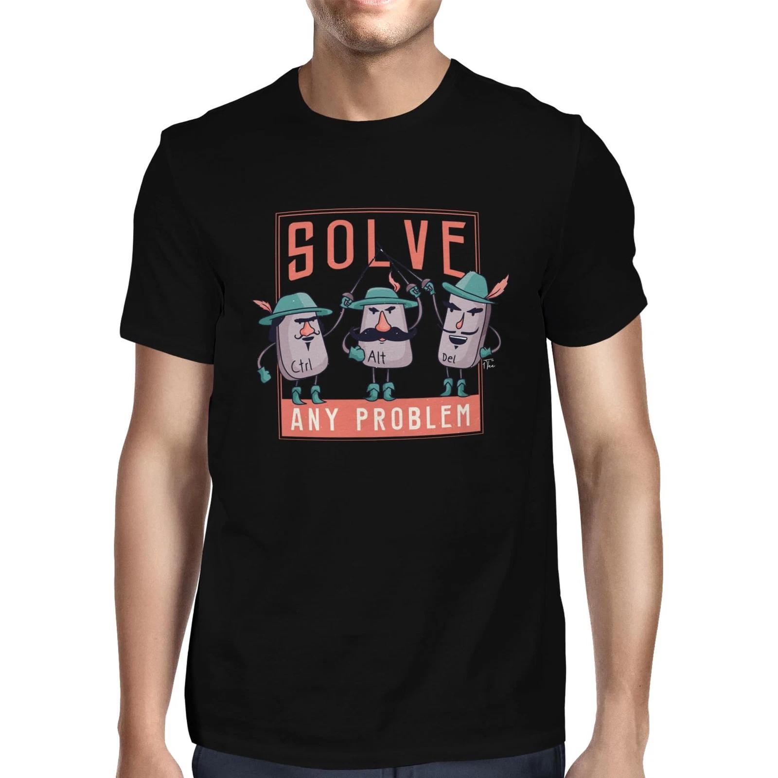 1Tee Mens Ctrl + Alt + Del - Solve any problem T-Shirt XXXXL