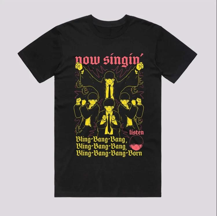 Anime Now Singing Bling Bang Bang Japanese Style Black Tshirt Size S4XL S