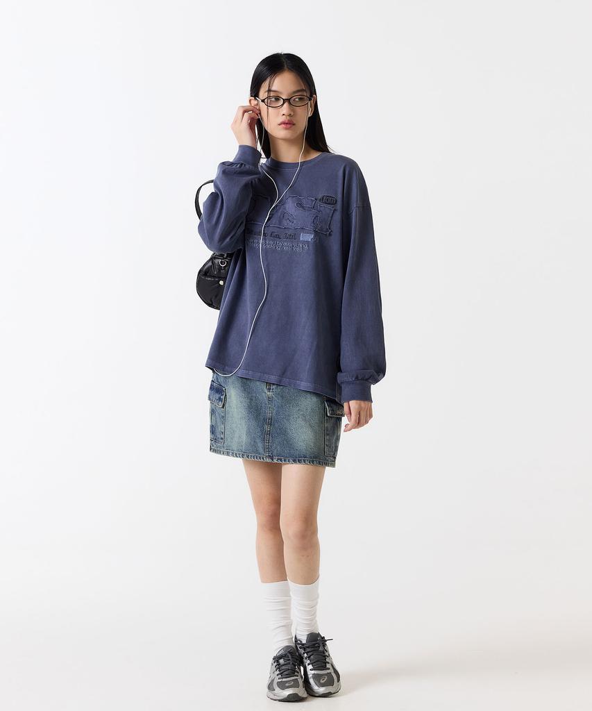 ODDSTUDIO Odsd Pigment Damage Long Sleeve - Navy