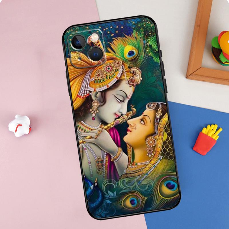 Lord Krishna Radha Phone Case For iPhone 16 Pro Max 11 12 13 14 15 Pro Max Mini 16e 15 16 Plus XR Cover Shell