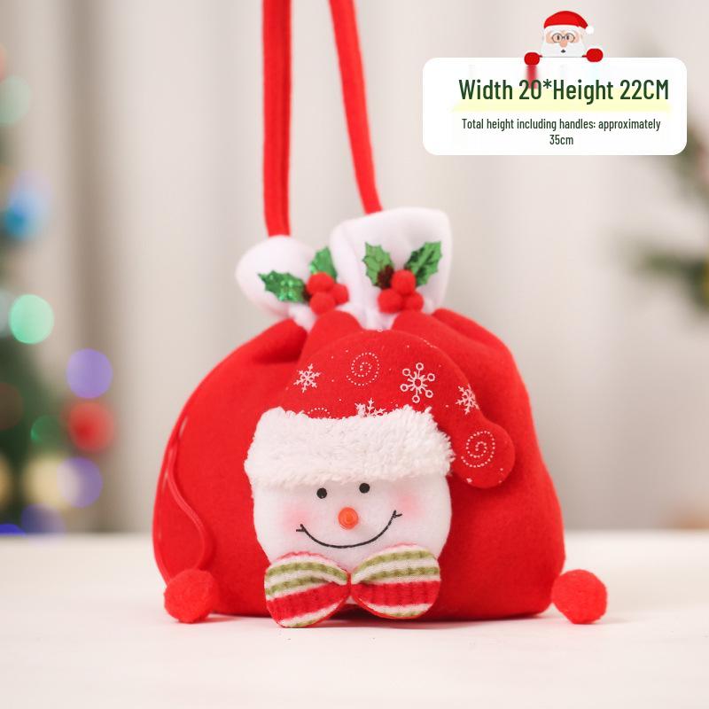 Christmas Eve Gift Tote with Santa, Snowman & Reindeer Design