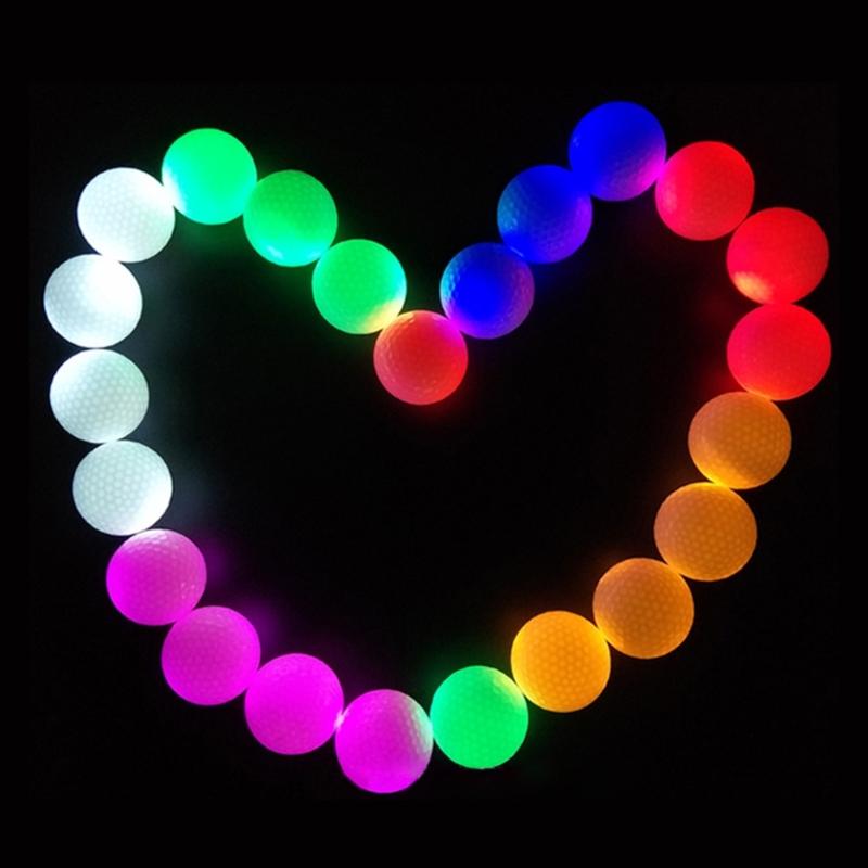 4Pieces Glow Golf Balls for Night Sports Tournament Glowing In The Dark Golf Ball Long Lasting Bright Luminous Balls
