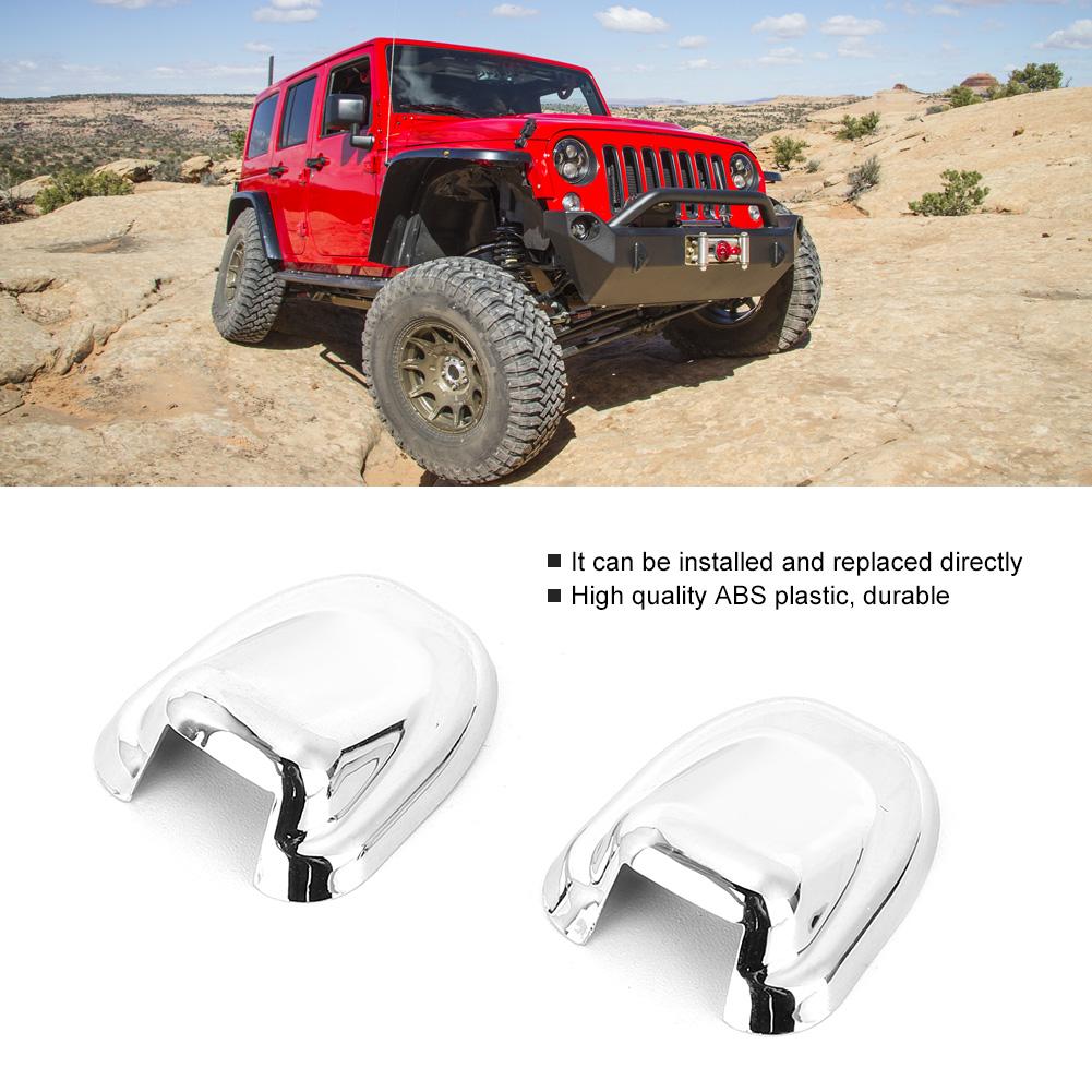 2pcs Car Windshield Wiper Spray Nozzle Trim Cover Protector Fit for Jeep Wrangler 2007 2017