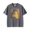 Mr Noodle Cat In Bucket Hat Funny Kitty Photo T Shirts Unisex Retro Short Sleeve Tshirt Unisexs Clothing Casual Oversized Tshirt