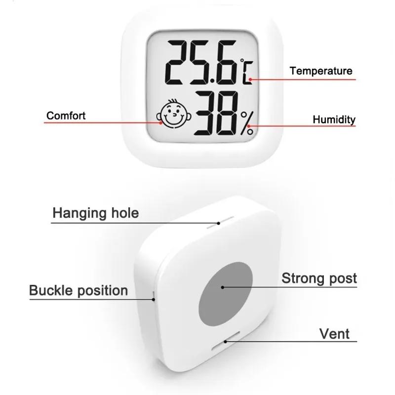 Indoor Thermometer LCD Electronic Digital Thermometer and Hygrometer Indoor and Outdoor Thermometer and Hygrometer Clock Tools