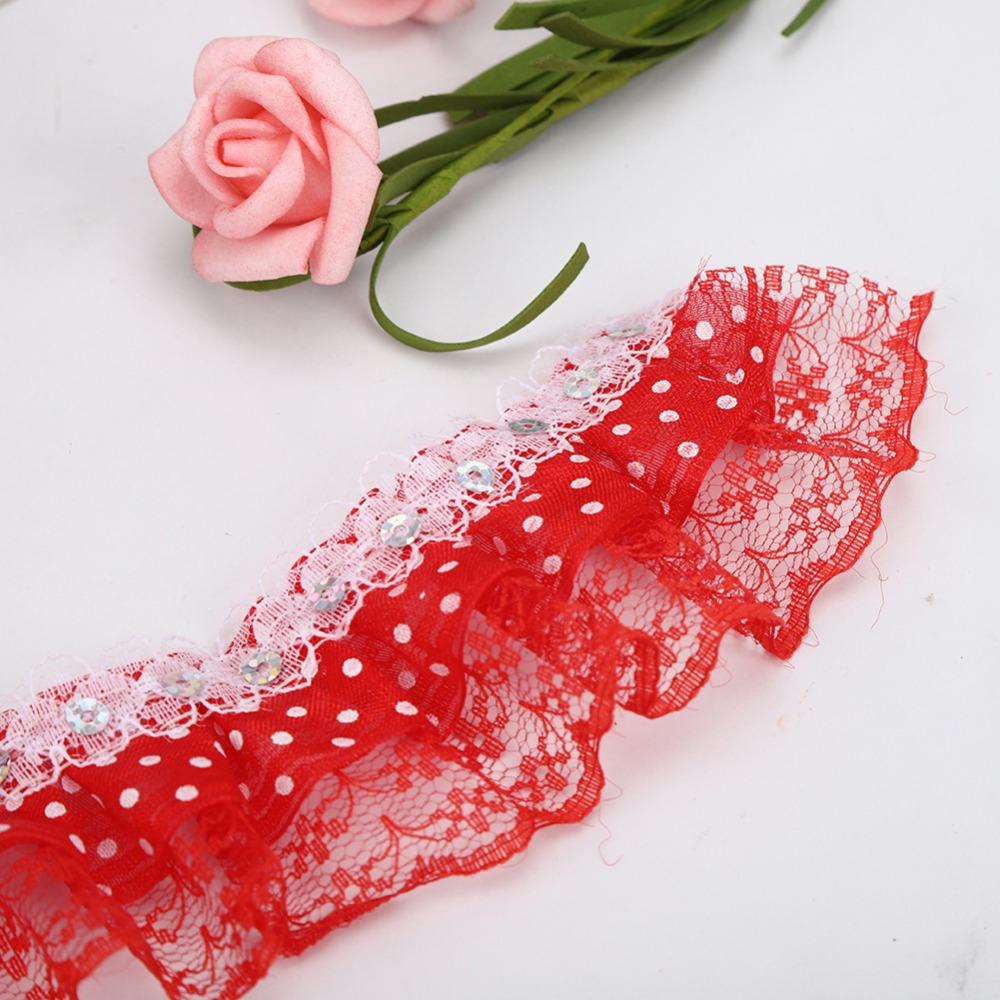 1pcs Sequins Embroidered Embroidered Lace Trim 3 Layer DIY Craft Trim Lace Ribbon Sewing Craft