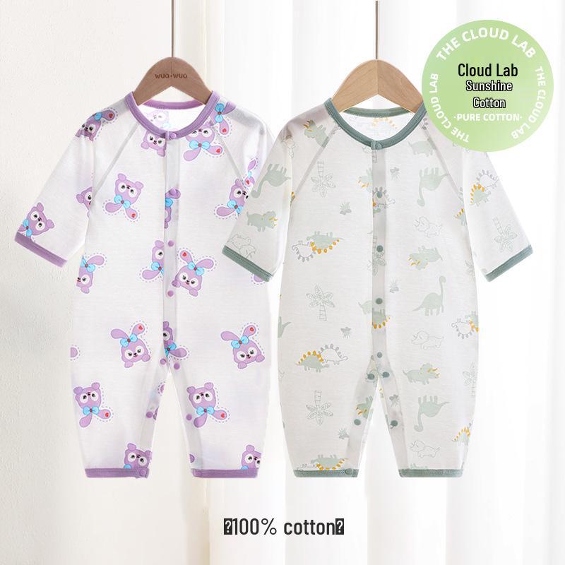 Newborn Pure Cotton Long Sleeve Onesie: Spring-Summer Air Conditioning Suit & Pajamas