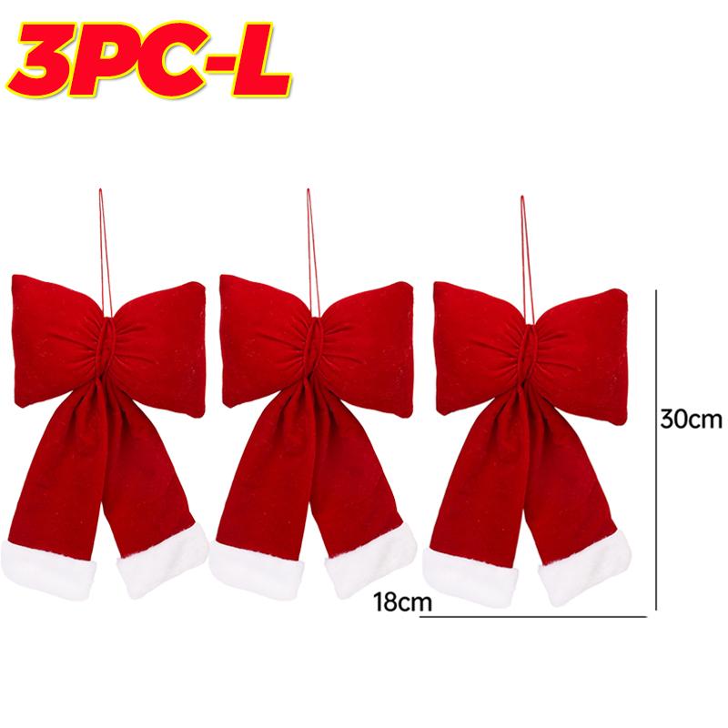 Christmas Red Velvet Bows DIY Wreaths Door Windows Ornaments Xmas Tree Hanging Pendants Home Wedding Party Decoration Supplies