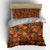 Autumn Leaves Pattern Bedding Set kid's and adults' bedroom decor, Exquisite three-piece bedding set gift