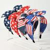Women Headband USA Flag Independence Day Theme Three-Dimensional Rabbit Ear Bow Shape Headband Sponge Filling Non-Slip Hair Hoop