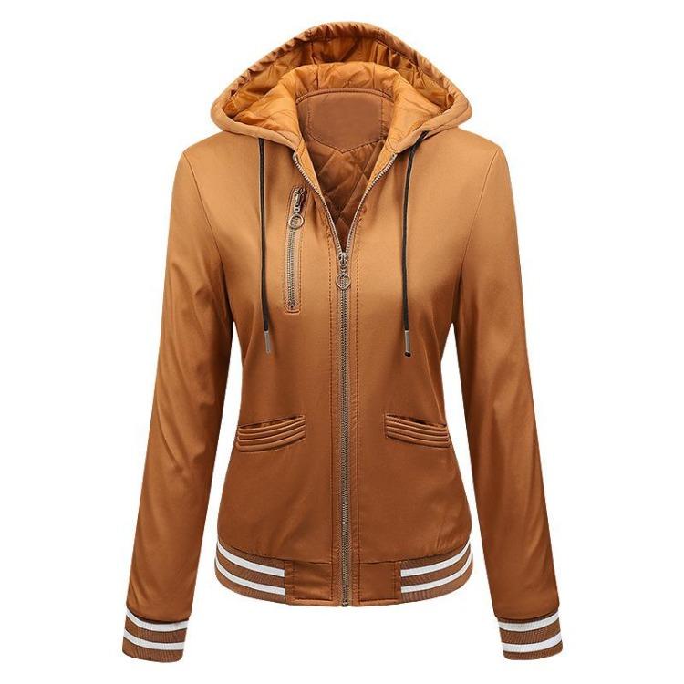 Women's Baseball Jersey Cotton Coat Loose Stand Collar Zipper Flight Jacket Thickened European American Style Autumn Winter Fashion