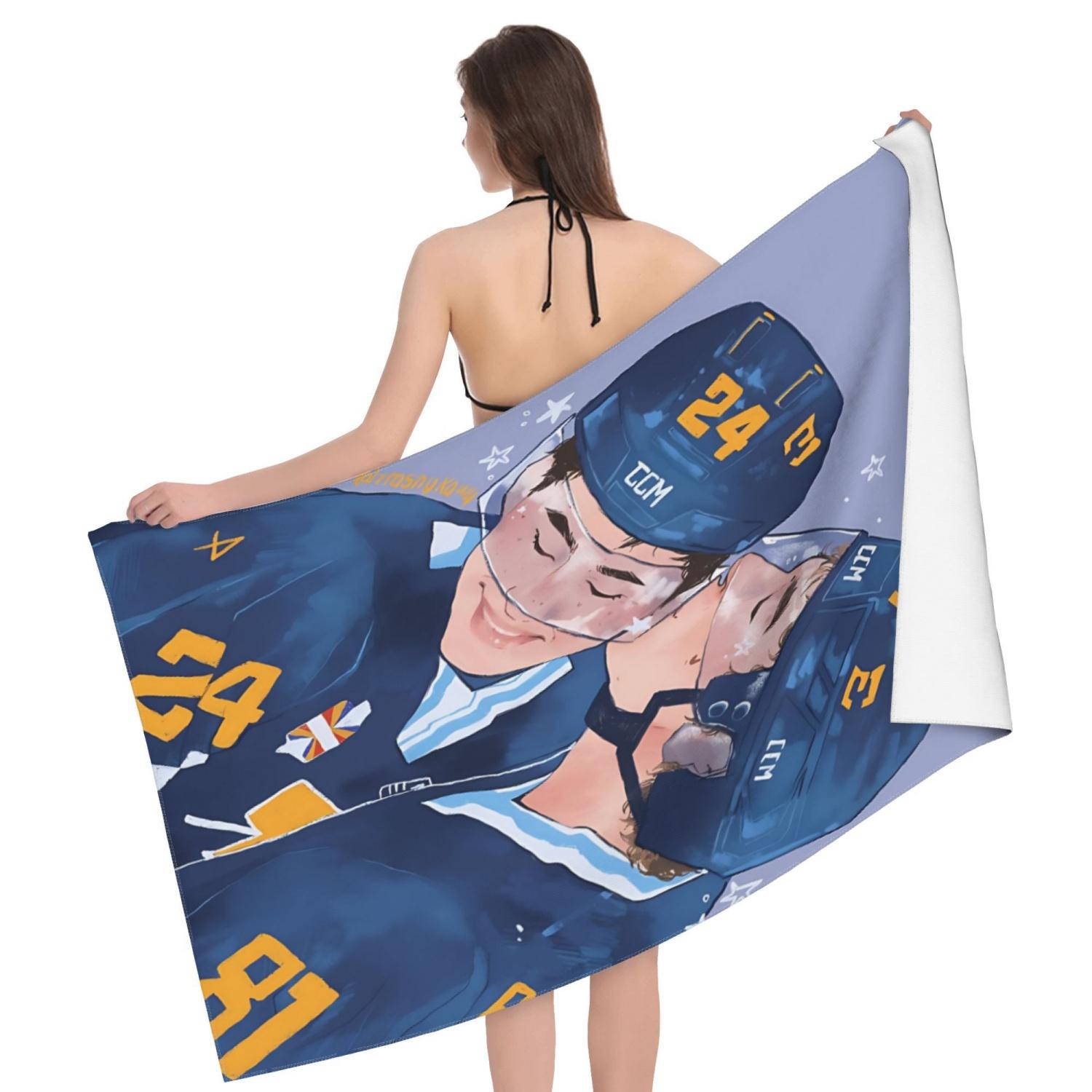 Ka Chen Muda White Heated Rivalry Inspired Microfiber Beach Towel,Coastal Contemporary Design, Ideal For Hiking,Beach,Summer Outdoor Adventures