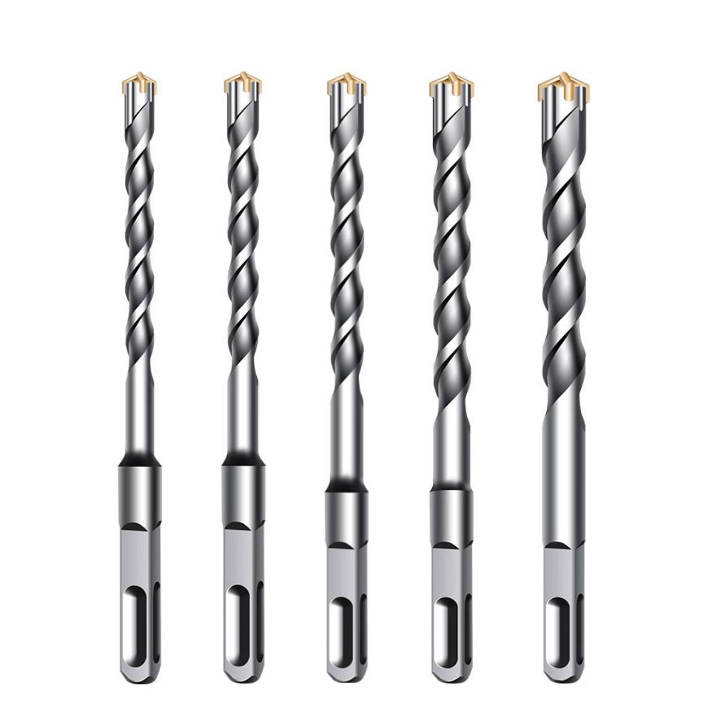 Round Shank Hammer Drill Bits Zinc Zinc Alloy Hammer Accessories Durable Cross Tips  Wall
