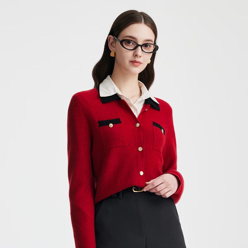 

PALUOPO Женский кардиган из 100% кашемира с воротником поло XL 170/110