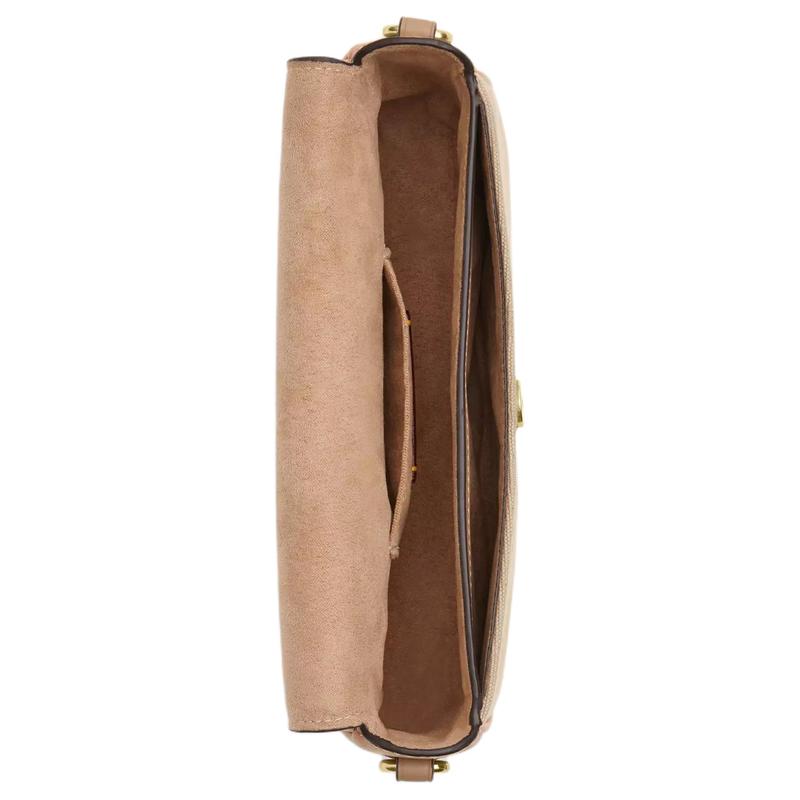 Coach Hailey 20 Signature Print Coated Canvas and Leather Shoulder Bag Small Women's Natural Color and Brown