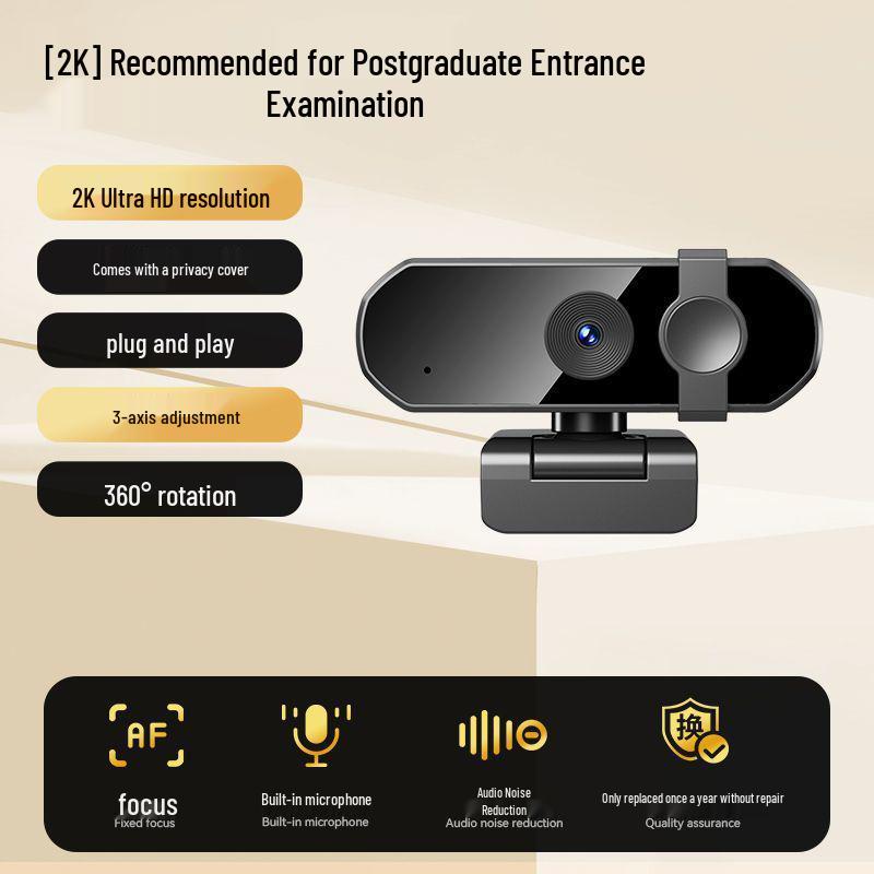 4K Streaming Webcam with Microphone for Online Classes & Meetings