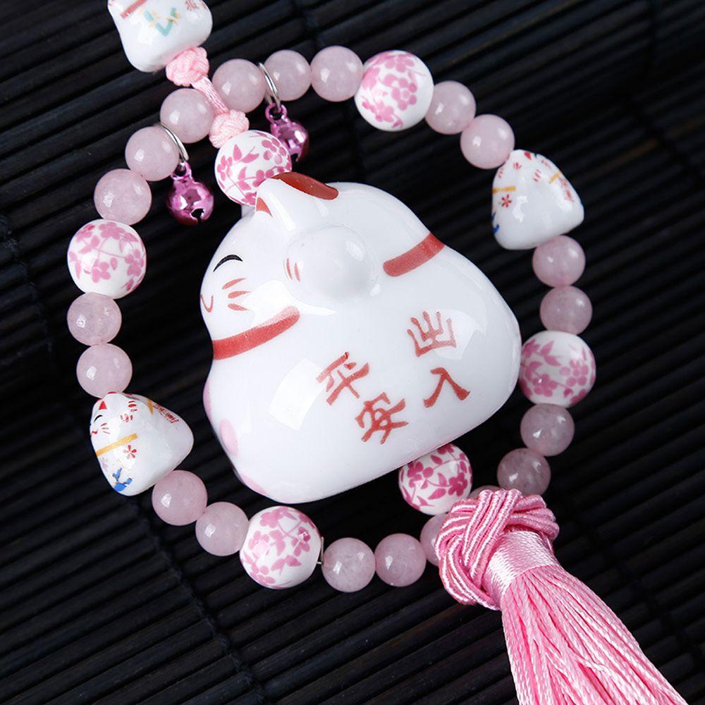 Pendant Ceramic Cat Ornament Lucky Cat Car Pendants Lucky Cat Car Interior Cat Hanging Pendant