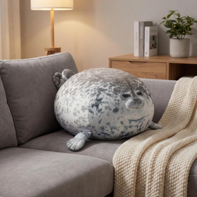 Soft Stuffed Animal Toy Chubby Blob Seal Plush Toy Adorable Room Decoration For Boys And Girls Gift For Children'S Birthdays