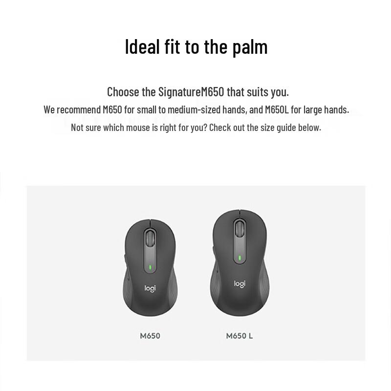 Logitech M650 L Large Hand Dual-Mode Wireless Mouse