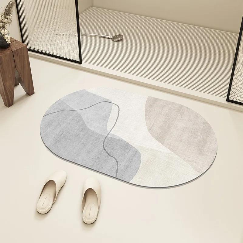Super Absorbent Diatom Mud Floor Mat Soft Bath Carpet Quick Dry Home Entrance Doormat Non Slip Bathroom Foot Mats Toilet Rugs