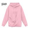 Entspannter Pullover Damen Haustier-Tasche Hoodie, Übergroßes Kapuzensweatshirt mit Kängurutasche, Katzenliebhaber Hoodie Hundetrage Top für Herbst Winter Lang