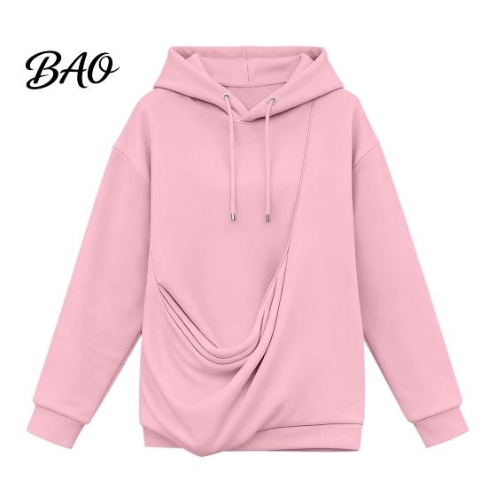Entspannter Pullover Damen Haustier-Tasche Hoodie, Übergroßes Kapuzensweatshirt mit Kängurutasche, Katzenliebhaber Hoodie Hundetrage Top für Herbst Winter Lang