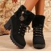 Suede Women Boots Winter Designer High Heels Shoes for Women 2025 New Short Plush High Platform Ankle Elegant Boot