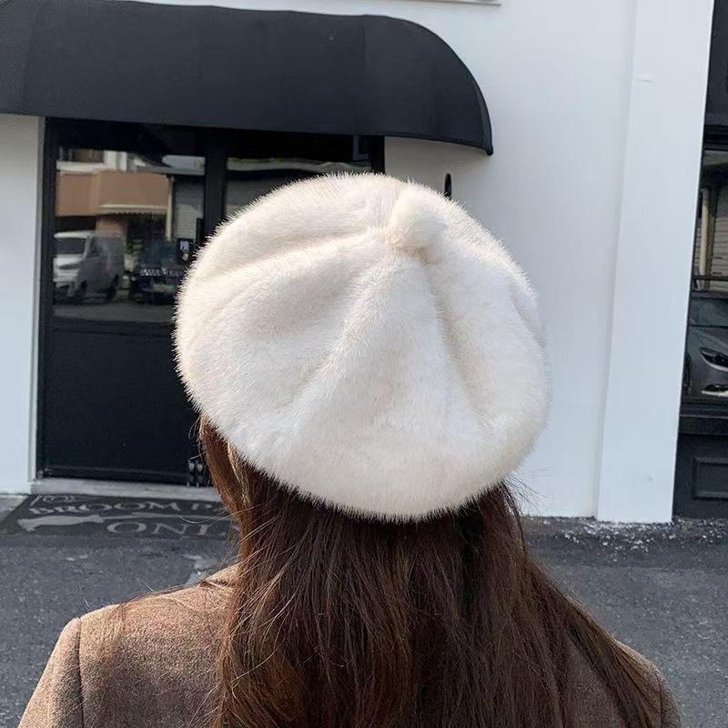 Retro Beret Hat Autumn Winter Women British Hepburn Stylish Artist Painter Hats Thick Warm Woolen Pumpkin Beanies Cap