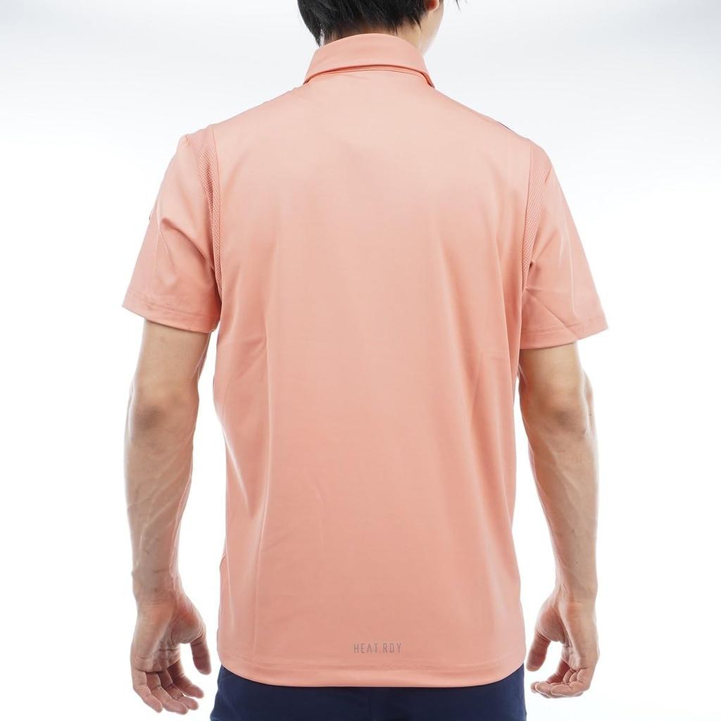 Adidas Golf Three Stripes Short Sleeve Stretch Golf Polo Wonder Gray HEAT.RDY Shirt, Men's