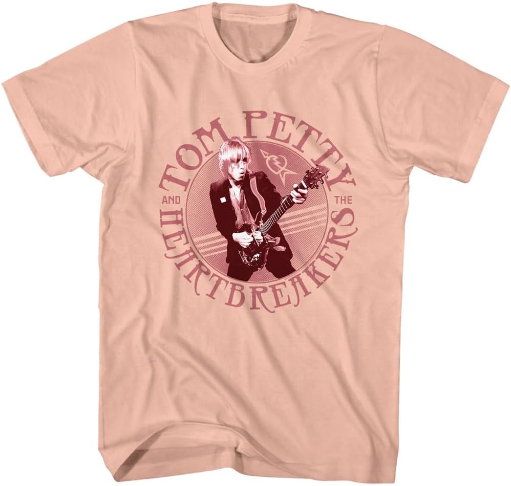 

Tom Petty & The Heartbreakers Playing The Guitar Adult Peach Short Sleeve T Shirt Graphic Tees 5XL різнокольоровий