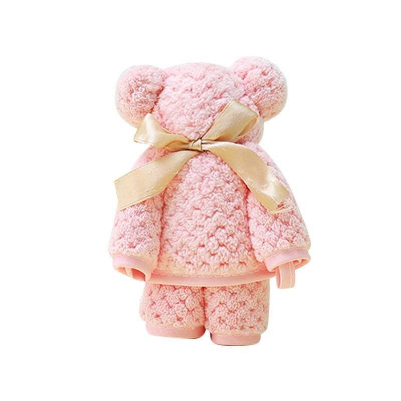 Coral Fleece Bear Shaped Towel Gift Box Set For Wedding Return Gifts Baby Souvenirs Creative Plush Hand Towels For Events KTY